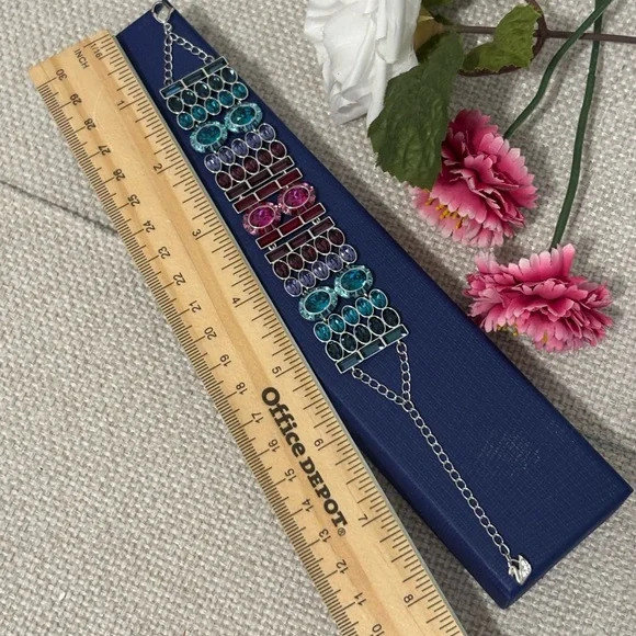 💎🦢 Swarovski Eminence Multicolor Crystal Link Bracelet - Picture 6 of 10